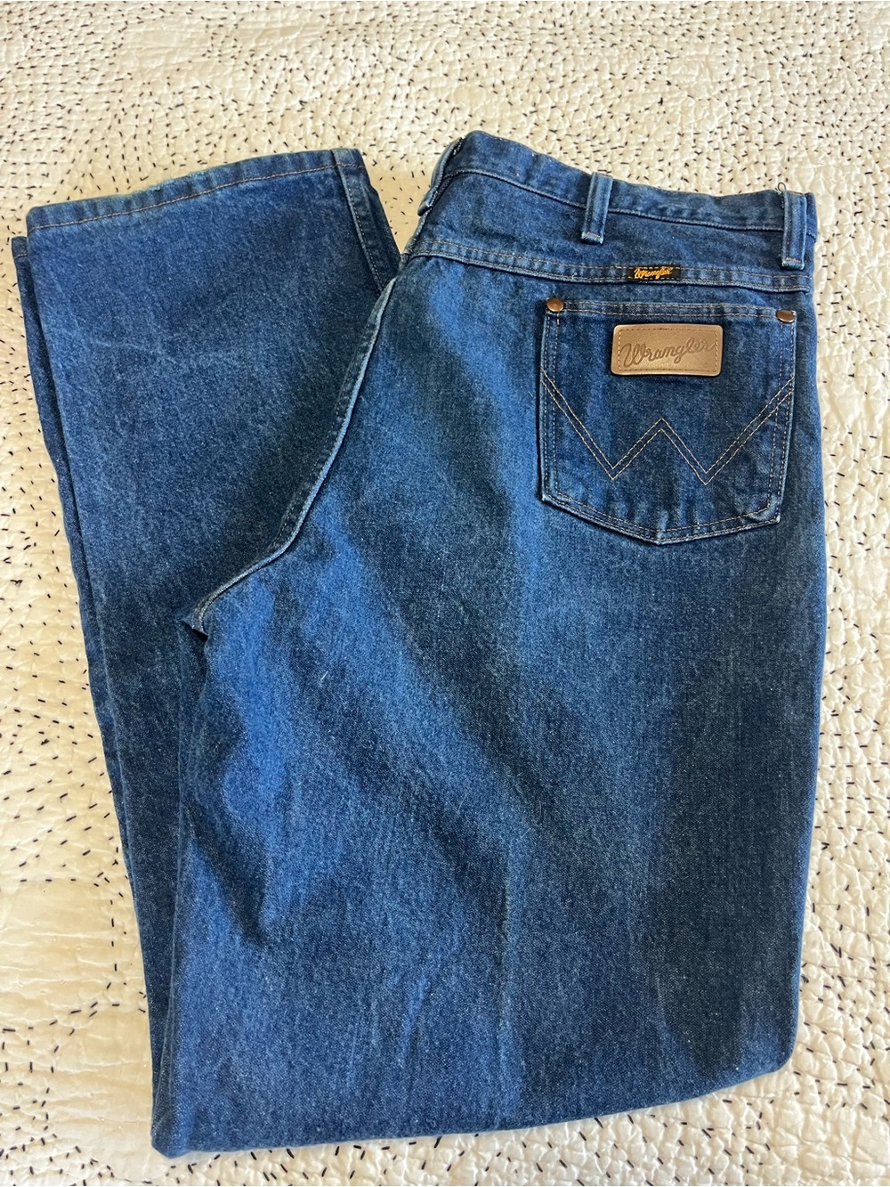 Wrangler Cowboy Cut Jeans Mens 40X32 Blue Rigid Classic Denim Dark Wash Workwear